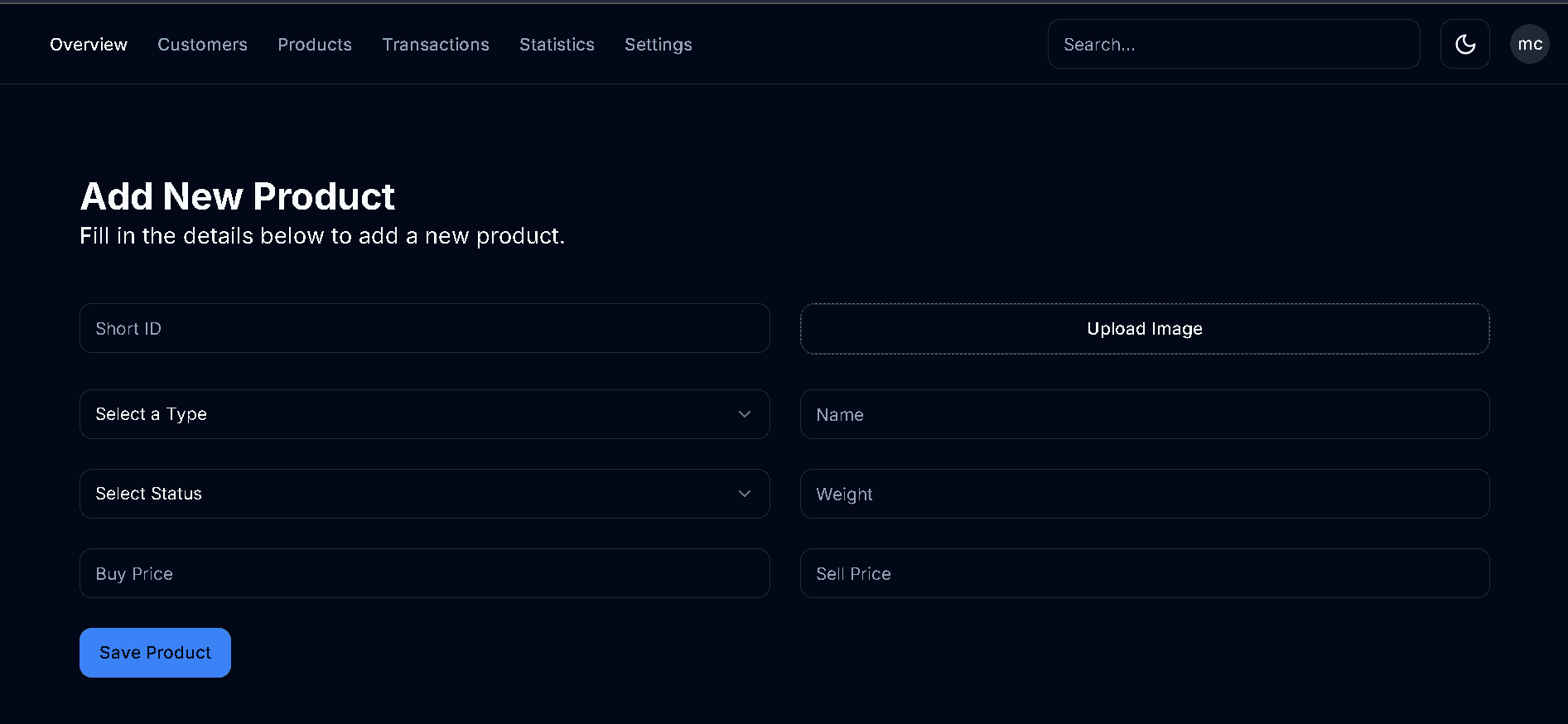 New product page